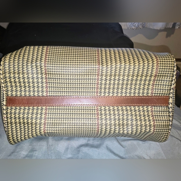 Vintage Ralph Lauren Brown Houndstooth Boston Bag - Picture 8 of 10